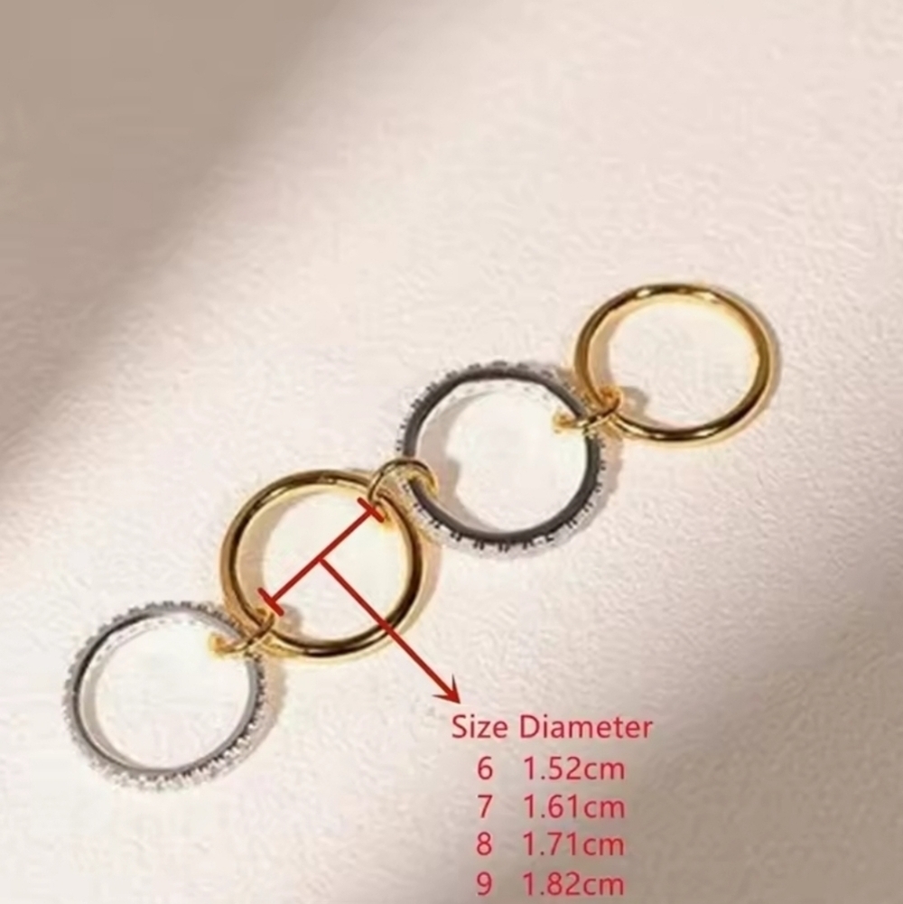 NEW 2-Tone Interlocking Stacked Ring Size 6 Available - Picture 4 of 6